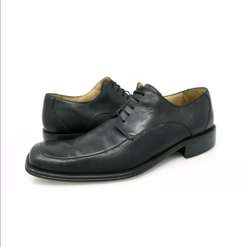 Kenneth Cole Oxford Shoes Black Leather Apron Toe
